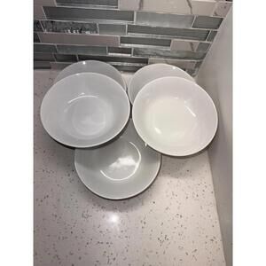 Set of 5 CRATE & BARREL 6" Round White Dessert Bread & Butter Salad Plates